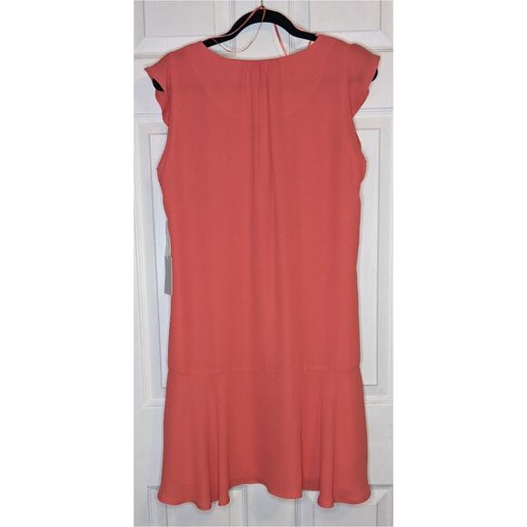 1 STATE On Point Poppy Petal Pink V Neck Flutter Cap Sleeves Drop Waist Dress S - Picture 12 of 12